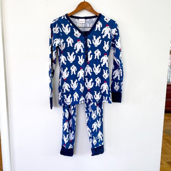 Hanna Andersson Adult Blue Yeti Pajama Set, Size Small - Picture 2 of 6